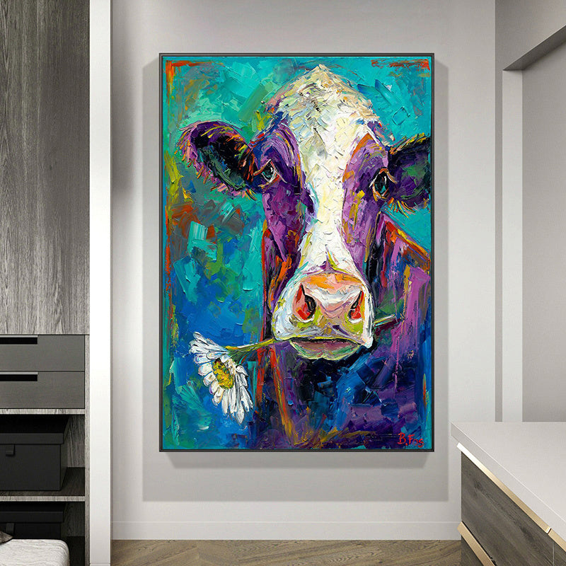 Cow Canvas Painting Print Wall Poster Modern Artwork