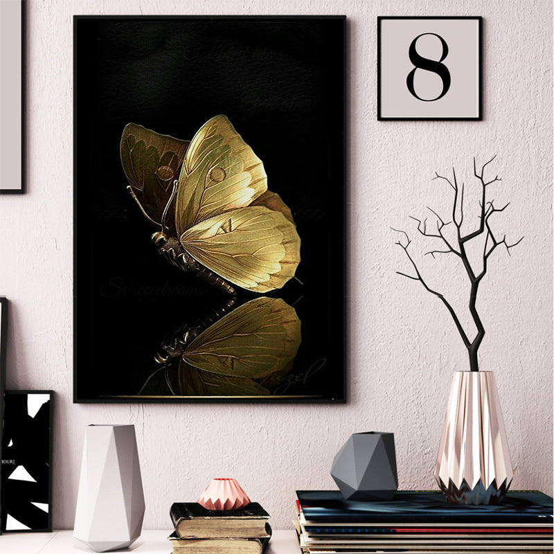 Art Light Luxury Golden Butterfly Home Decoration Mural