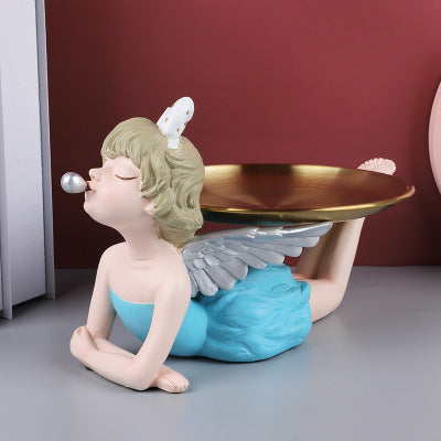 Nordic Light Luxury Angel Bubble Girl Storage Resin Decoration Wedding Gift Craft Home Decoration