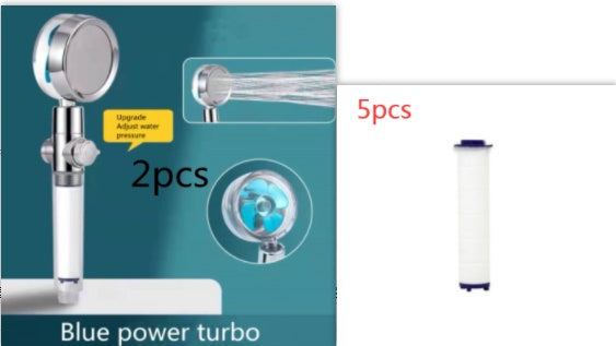 Shower Head Water Saving Flow 360 Degrees Rotating With Small Fan ABS Rain High Pressure Spray Nozzle Bathroom Accessories