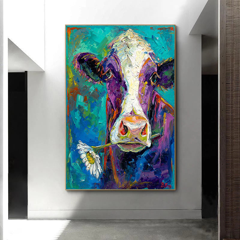 Cow Canvas Painting Print Wall Poster Modern Artwork