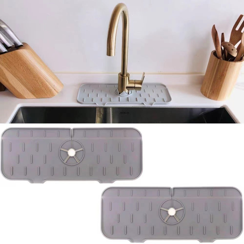 Kitchen Silicone Faucet Absorbent Mat Sink Splash Guard Silicone Faucet Splash Catcher Countertop Protector