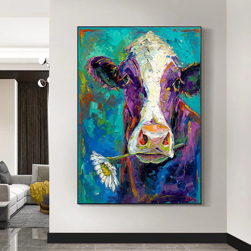 Cow Canvas Painting Print Wall Poster Modern Artwork