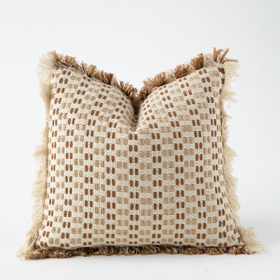 Woven Throw Pillows In Sofa Living Room