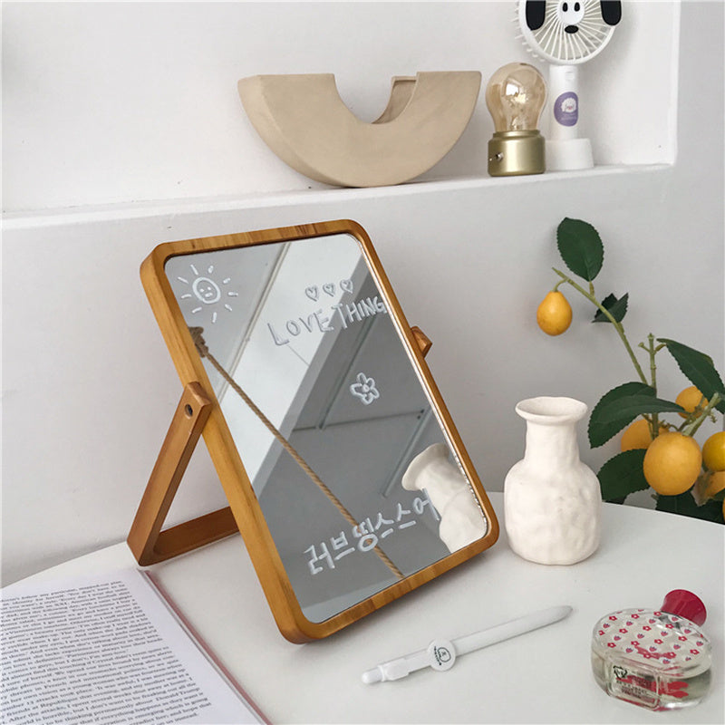 New Folding Wooden Frame Mirror