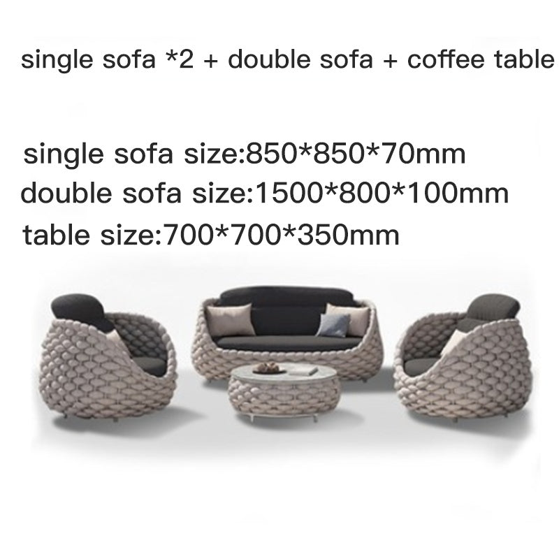 Outdoor Patio Lounge Sofa Coffee Table Set